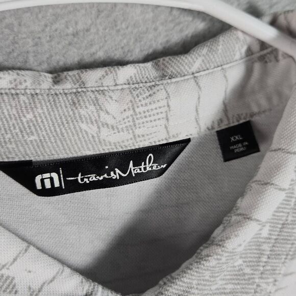 Travis Mathew Golf Polo Shirt 2XL Performance Stretch Floral Striped - Picture 4 of 10